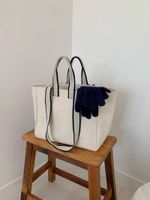 Women's Canvas Solid Color Elegant Square Open Handbag sku image 1