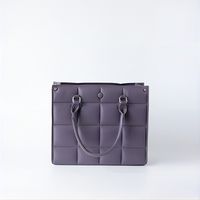 Women's Pu Leather Plaid Solid Color Streetwear Square Zipper Handbag main image 4