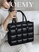 Women's Pu Leather Plaid Solid Color Streetwear Square Zipper Handbag sku image 2