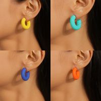 1 Pair Simple Style Solid Color Zinc Alloy Ear Studs main image 5