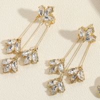 1 Pair Elegant Classic Style Heart Shape Flower Bow Knot Enamel Plating Inlay Alloy Rhinestones Drop Earrings main image 7