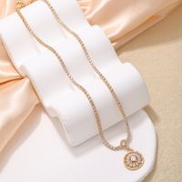 Copper IG Style Elegant Plating Inlay Round Zircon Pendant Necklace main image 8