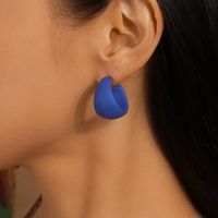 1 Paire Style Simple Couleur Unie Plastique Boucles D'oreilles main image 2
