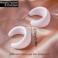 1 Paire Style Simple Couleur Unie Plastique Boucles D'oreilles main image 10