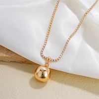 Copper IG Style Simple Style Plating Round Ball Zircon Pendant Necklace main image 4