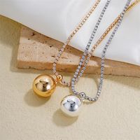 Copper IG Style Simple Style Plating Round Ball Zircon Pendant Necklace main image 6