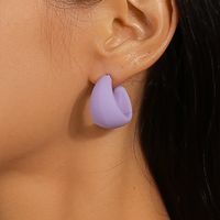 1 Paire Style Simple Couleur Unie Plastique Boucles D'oreilles main image 4