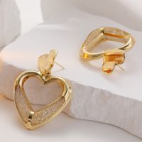 1 Pair Classic Style Heart Shape Plating Alloy Drop Earrings main image 3