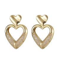 1 Paire Style Classique Forme De Cœur Placage Alliage Boucles D'oreilles sku image 1