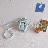 Girl's Pu Leather Solid Color Cute Square Open Handbag sku image 6