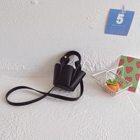 Girl's Pu Leather Solid Color Cute Square Open Handbag sku image 1