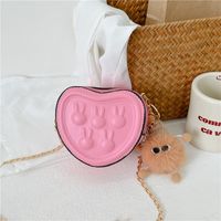Girl's Pu Leather Animal Cute Heart-shaped Zipper Crossbody Bag sku image 1