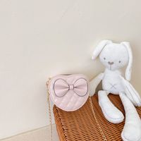 Girl's Pu Leather Bow Knot Cute Heart-shaped Zipper Crossbody Bag sku image 5