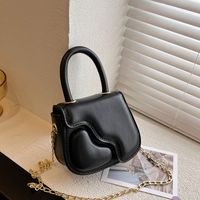 Girl's Pu Leather Solid Color Streetwear Square Magnetic Buckle Handbag sku image 2