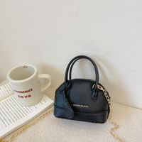 Girl's Pu Leather Solid Color Cute Semicircle Zipper Handbag sku image 1