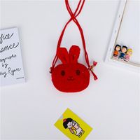 Girl's Plush Animal Cute Oval Open Crossbody Bag sku image 4
