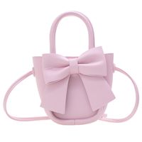Girl's Pu Leather Solid Color Bow Knot Cute Square Magnetic Buckle Handbag main image 9