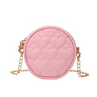 Enfants Faux Cuir Forme De Cœur Mignon Rond Fermeture Éclair Sac Bandoulière sku image 1