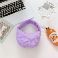 Girl's Nylon Solid Color Elegant Dumpling Shape Zipper Handbag sku image 1