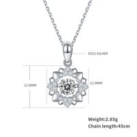 Elegant Classical Snowflake Sterling Silver Gra Plating Inlay Moissanite Rhodium Plated Pendant Necklace sku image 1