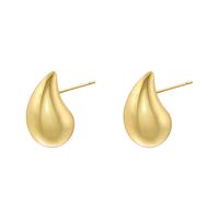 1 Pair Vintage Style Simple Style Streetwear Water Droplets Plating Copper 18k Gold Plated Ear Studs sku image 1