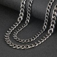 Retro Solid Color Titanium Steel Chain Men's Necklace main image 1