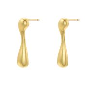1 Pair Ig Style Casual Simple Style Water Droplets Plating Copper 18k Gold Plated Ear Studs sku image 1