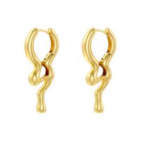 1 Pair Ig Style Casual Simple Style Water Droplets Plating Copper 18k Gold Plated Ear Studs sku image 9