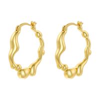 1 Pair Ig Style Casual Simple Style Water Droplets Plating Copper 18k Gold Plated Ear Studs sku image 3