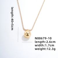 Copper IG Style Simple Style Plating Round Ball Zircon Pendant Necklace sku image 1