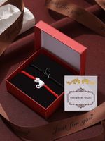 Cute Streetwear Cat Synthetic Resin Alloy Valentine's Day Couple Drawstring Bracelets sku image 1