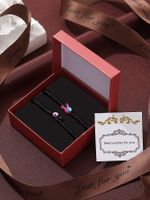 Cute Streetwear Cat Synthetic Resin Alloy Valentine's Day Couple Drawstring Bracelets main image 4