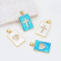 Basic Cross Heart Shape Alloy Plating 18k Gold Plated Jewelry Accessories main image 1