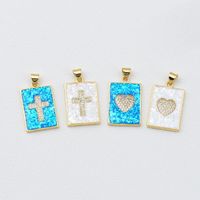 Basic Cross Heart Shape Alloy Plating 18k Gold Plated Jewelry Accessories main image 3