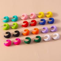1 Pair Simple Style Solid Color Plastic Ear Studs main image 7