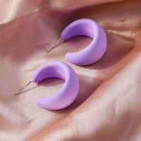 1 Paire Style Simple Couleur Unie Plastique Boucles D'oreilles sku image 4