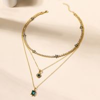 Casual Flower Alloy Inlay Rhinestones Women's Layered Necklaces main image 4