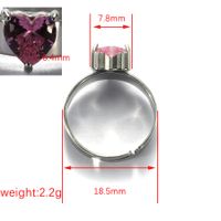 Stainless Steel None Sweet Simple Style Inlay Heart Shape Zircon Open Rings main image 6