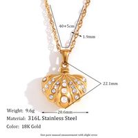 Elegant Vintage Style Classic Style Heart Shape Stainless Steel Plating Inlay Rhinestones Pearl 18k Gold Plated Earrings Necklace main image 2