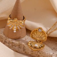 Elegant Vintage Style Classic Style Heart Shape Stainless Steel Plating Inlay Rhinestones Pearl 18k Gold Plated Earrings Necklace main image 3