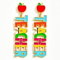 1 Pair Lady Classic Style Streetwear Letter Plating Alloy Drop Earrings main image 3