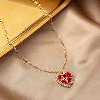 Sweet Korean Style Electrocardiogram Heart Shape Wings Rhinestones Pearl Alloy Wholesale Pendant Necklace main image 6