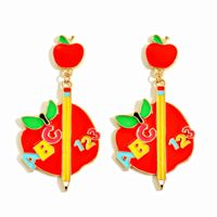 1 Pair Cute Classic Style Fruit Plating Alloy Drop Earrings main image 4