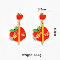 1 Pair Cute Classic Style Fruit Plating Alloy Drop Earrings main image 5