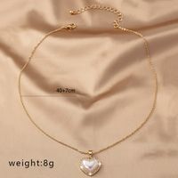Sweet Korean Style Electrocardiogram Heart Shape Wings Rhinestones Pearl Alloy Wholesale Pendant Necklace sku image 4