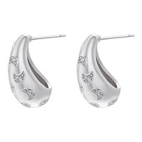 1 Pair Ig Style Casual Simple Style Water Droplets Plating Inlay Copper Zircon 18k Gold Plated Ear Studs sku image 8