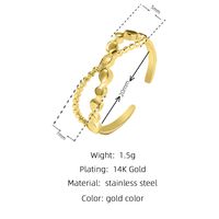 Fashion Solid Color Stainless Steel Open Ring Plating Stainless Steel Rings main image 7