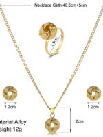 Elegant Strassenmode Einfarbig Weißgold Plattiert Vergoldet Kupfer Großhandel Ringe Ohrringe Halskette main image 2