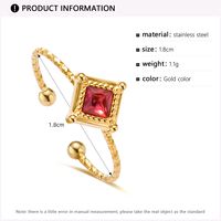 Women's Fashion Simple Style Prismatic Titanium Steel Zircon Rings Stainless Steel Rings main image 6
