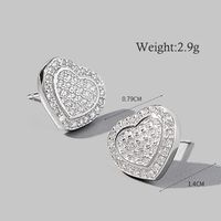 1 Pair Cute Sweet Triangle Heart Shape Plating Inlay Sterling Silver Zircon White Gold Plated Rhodium Plated Ear Studs sku image 8